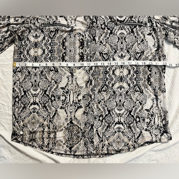 INC International Concepts Animal Print Zip Detail Shirt Women's Top Size XXL - Picture 9 of 16